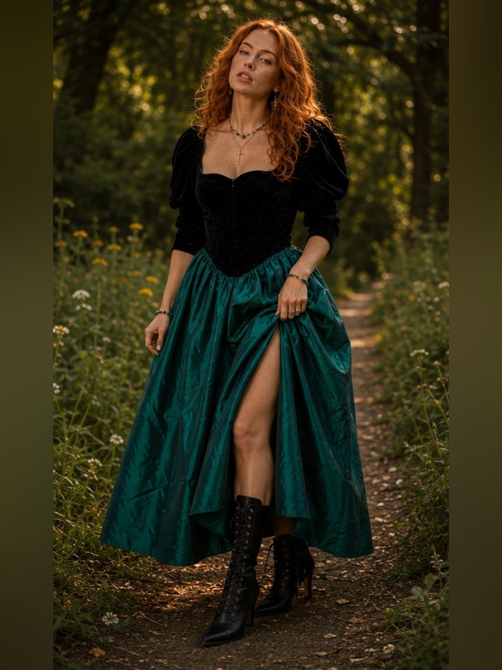 Gunne Sax‎ McClintock vintage 80s Victorian velvet basque waist formal dress
